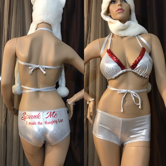 Red sequin Silver glitter bikini top - Picture 7 of 7